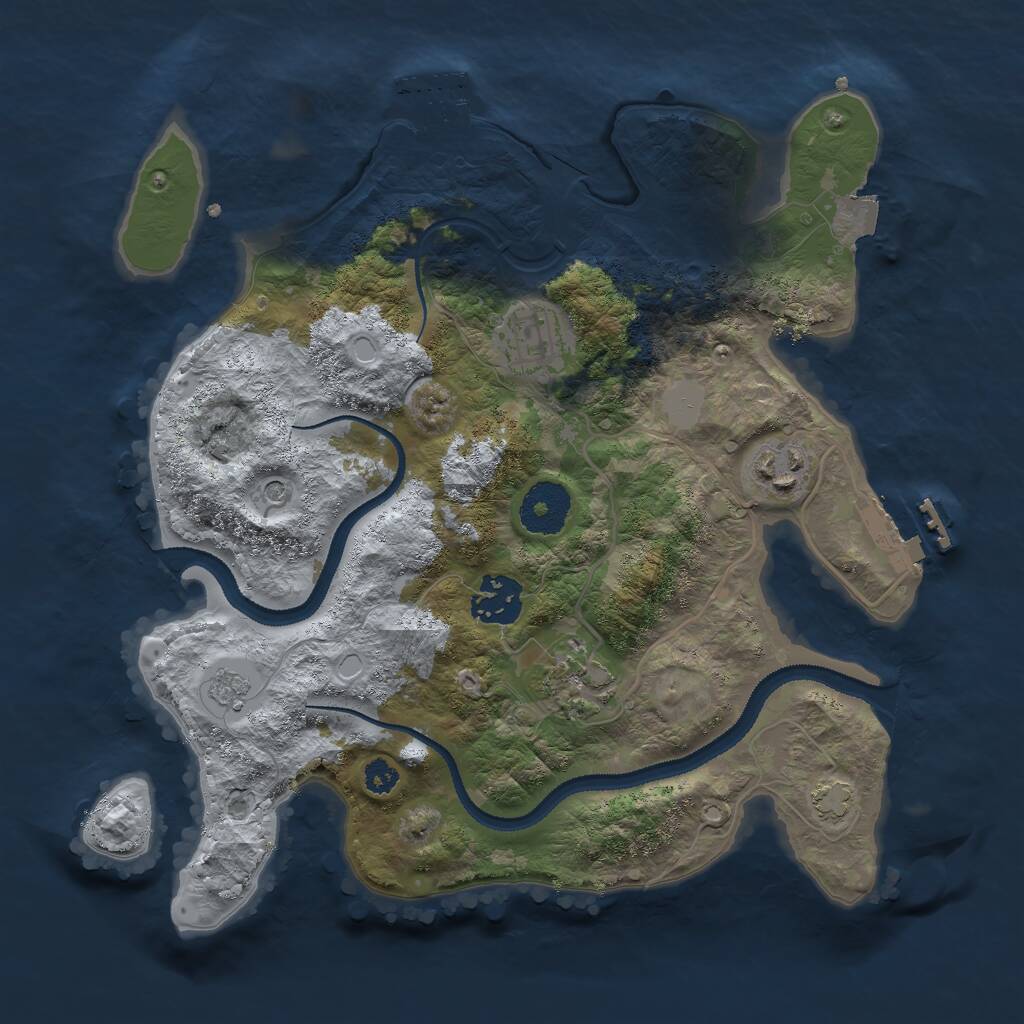 Rust Map: Procedural Map, Size: 3000, Seed: 5163280, 10 Monuments