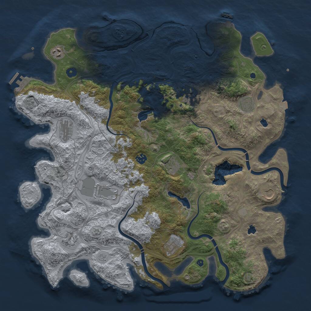 Rust Map: Procedural Map, Size: 4500, Seed: 1815111251, 17 Monuments