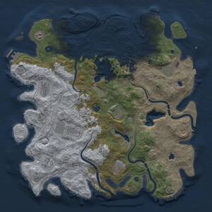 Thumbnail Rust Map: Procedural Map, Size: 4500, Seed: 1815111251, 17 Monuments