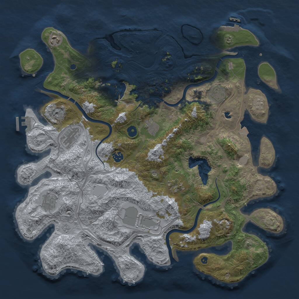 Rust Map: Procedural Map, Size: 4300, Seed: 1320938620, 15 Monuments