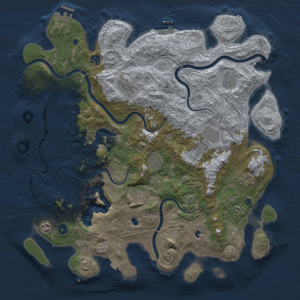 Rust Map: Procedural Map, Size: 4500, Seed: 1654070350, 15 Monuments