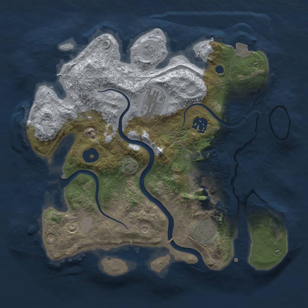 Rust Map: Procedural Map, Size: 3000, Seed: 655975201, 8 Monuments