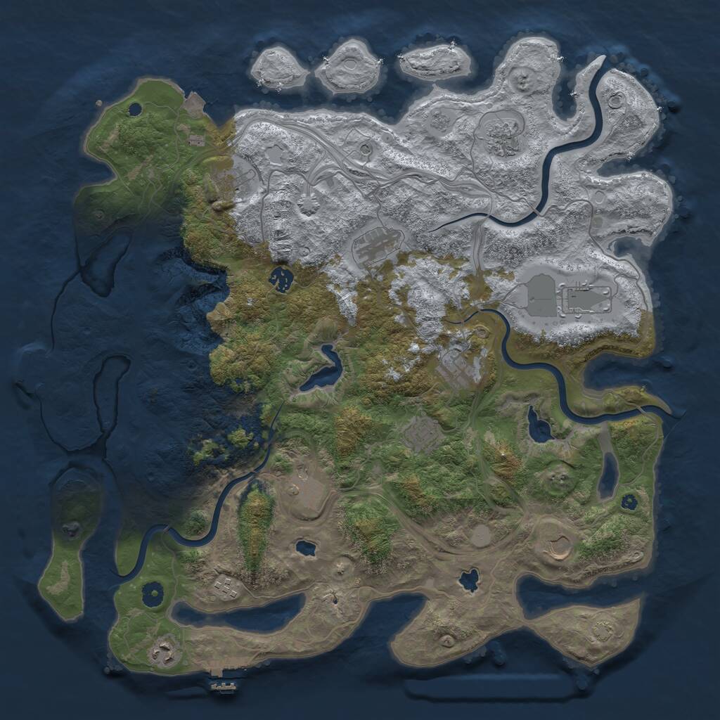 Rust Map: Procedural Map, Size: 4500, Seed: 6981256, 17 Monuments