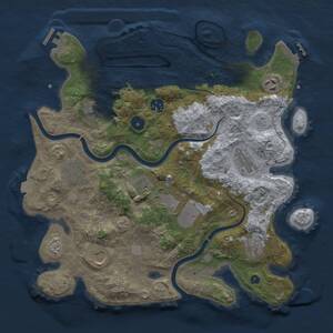 Thumbnail Rust Map: Procedural Map, Size: 3600, Seed: 1012564815, 16 Monuments
