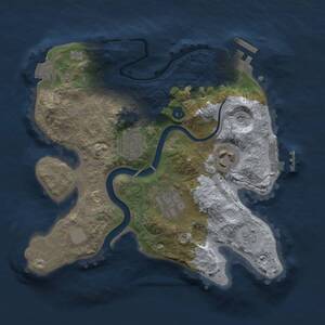 Thumbnail Rust Map: Procedural Map, Size: 2500, Seed: 985638646, 8 Monuments