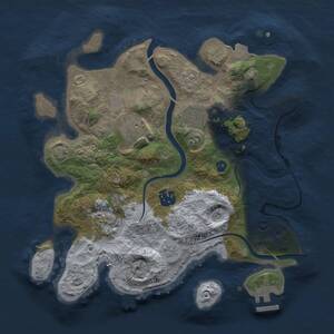 Thumbnail Rust Map: Procedural Map, Size: 3000, Seed: 99772, 10 Monuments