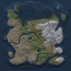 Thumbnail Rust Map: Procedural Map, Size: 3200, Seed: 1915723344, 13 Monuments
