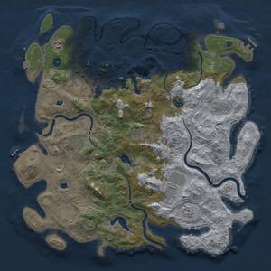 Thumbnail Rust Map: Procedural Map, Size: 4500, Seed: 2138863756, 17 Monuments