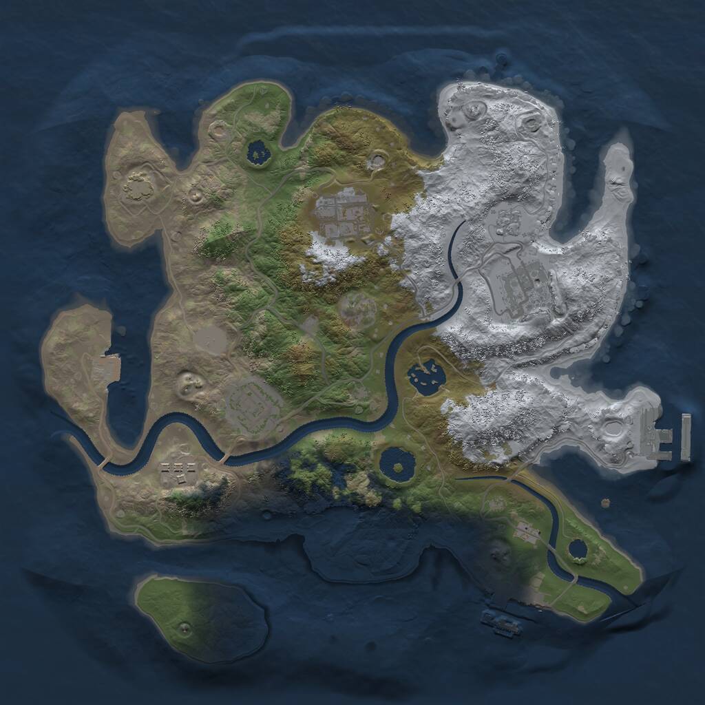 Rust Map: Procedural Map, Size: 3000, Seed: 116438536, 10 Monuments