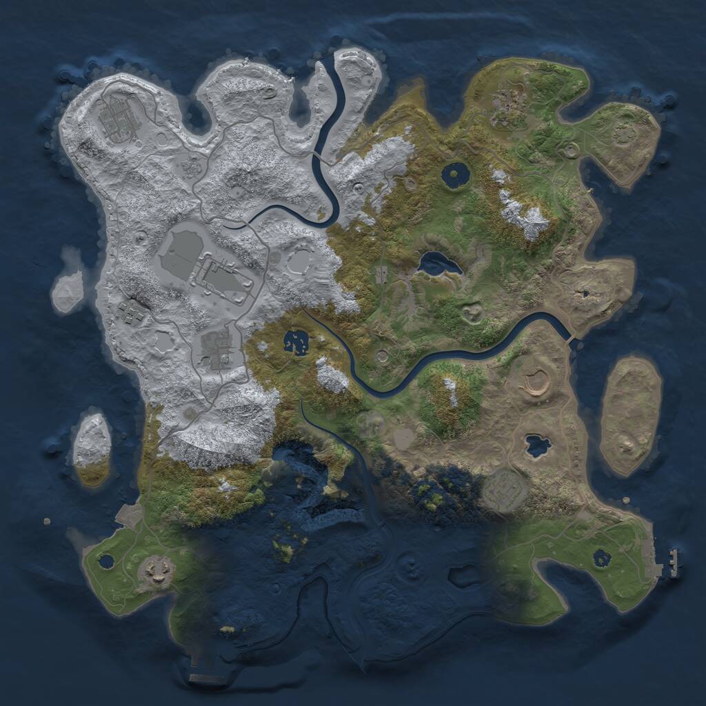 Rust Map: Procedural Map, Size: 4000, Seed: 28460707, 15 Monuments
