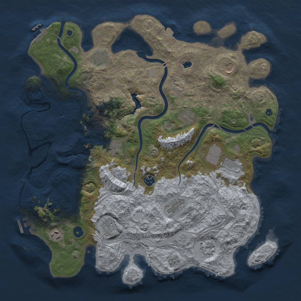 Rust Map: Procedural Map, Size: 4320, Seed: 50000, 17 Monuments