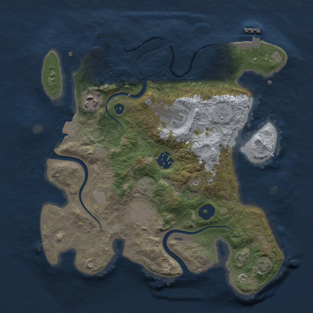 Rust Map: Procedural Map, Size: 3000, Seed: 476445218, 10 Monuments