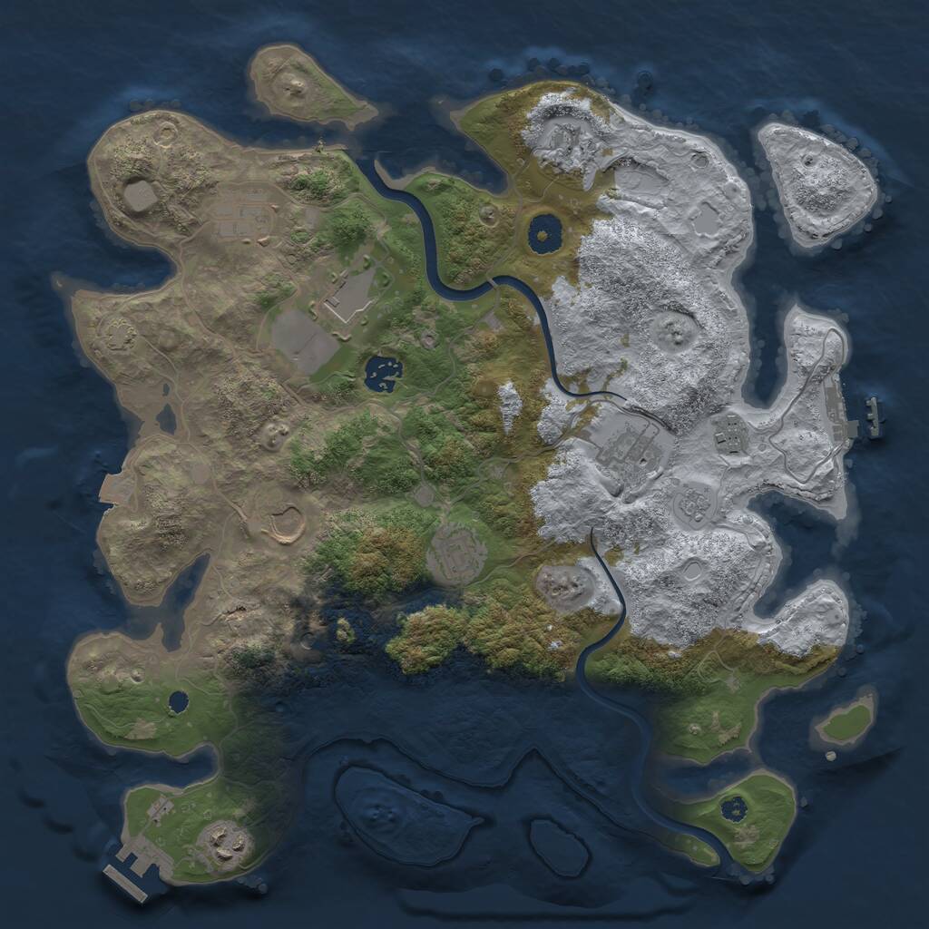 Rust Map: Procedural Map, Size: 3700, Seed: 11306, 15 Monuments