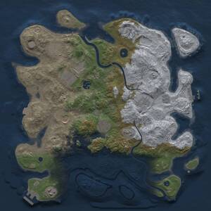 Thumbnail Rust Map: Procedural Map, Size: 3700, Seed: 11306, 15 Monuments