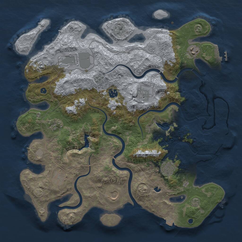 Rust Map: Procedural Map, Size: 4000, Seed: 394397664, 15 Monuments