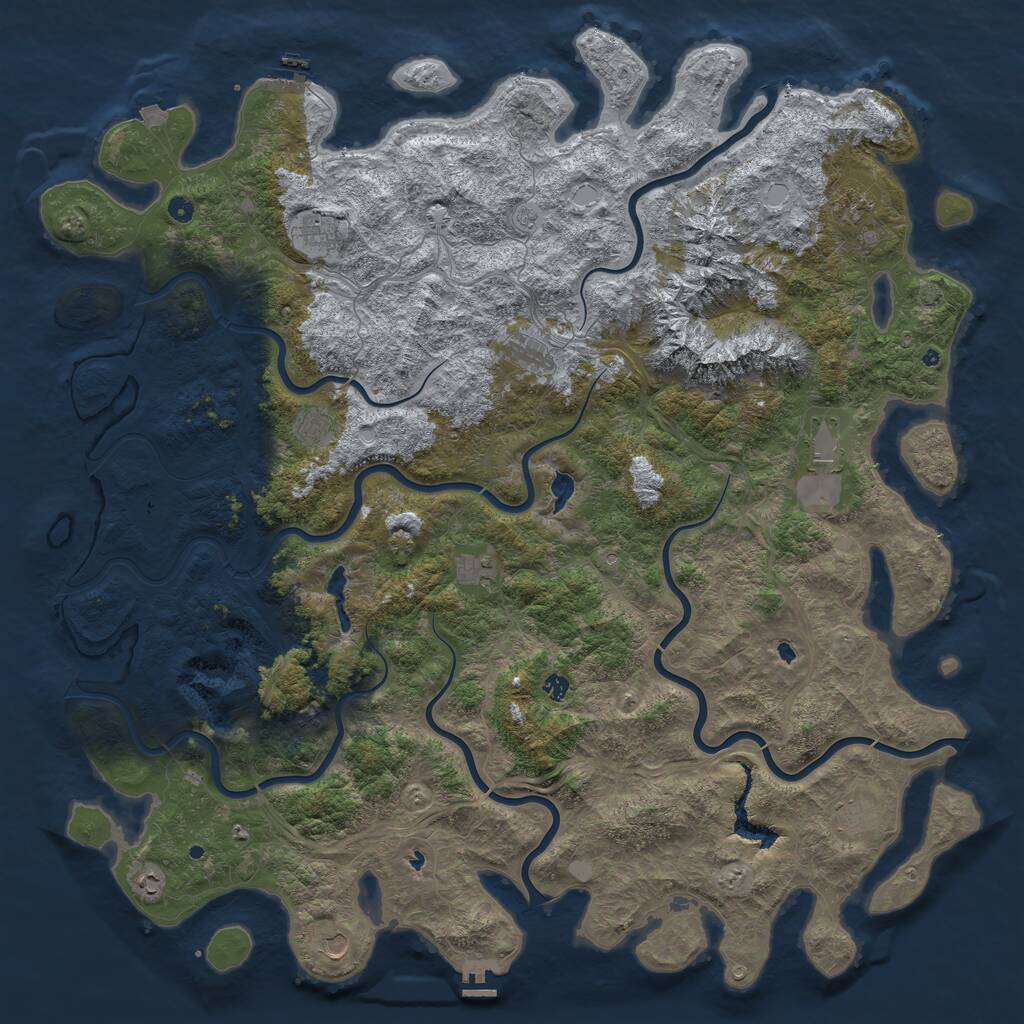 Rust Map: Procedural Map, Size: 6000, Seed: 16081995, 17 Monuments