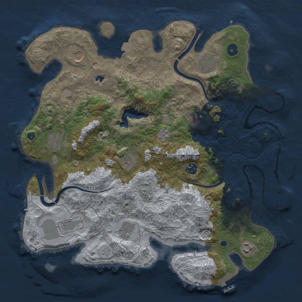 Rust Map: Procedural Map, Size: 4000, Seed: 1817170026, 16 Monuments