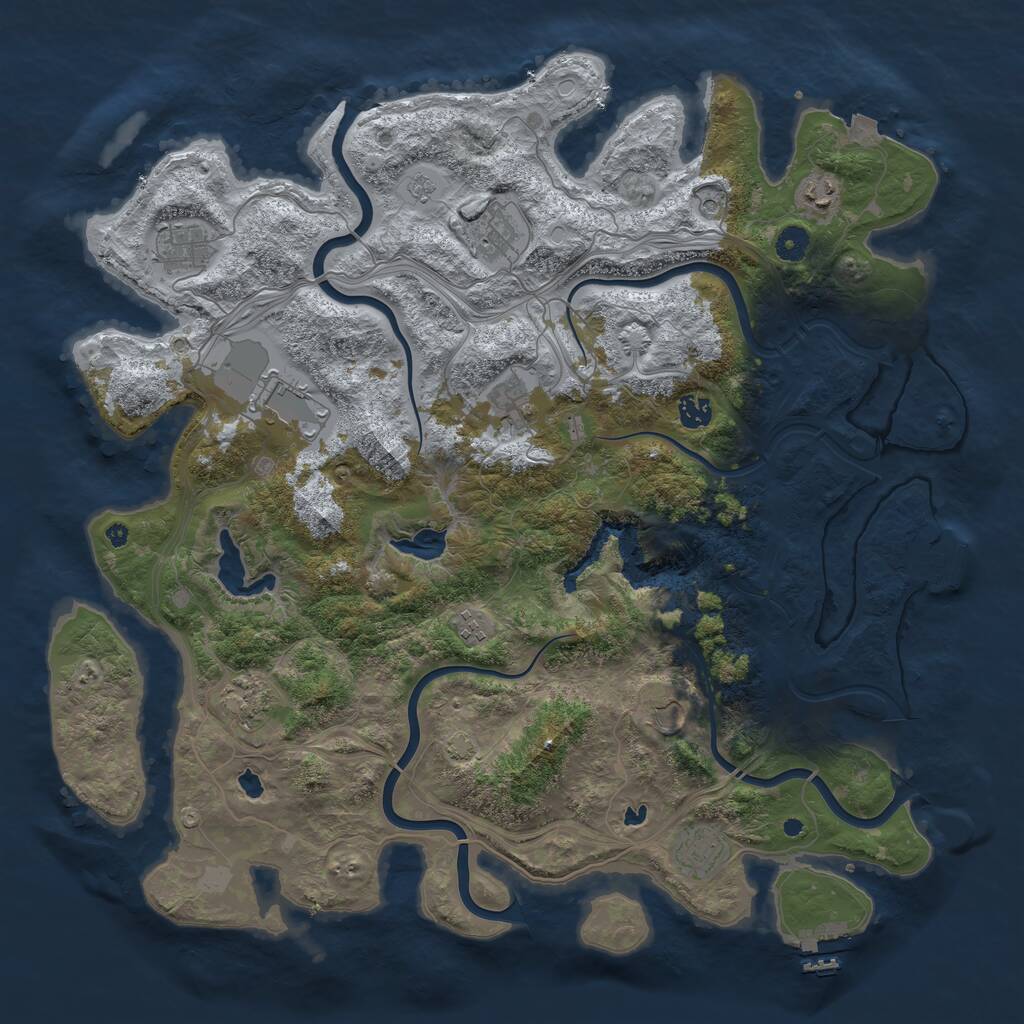 Rust Map: Procedural Map, Size: 4500, Seed: 194989572, 16 Monuments