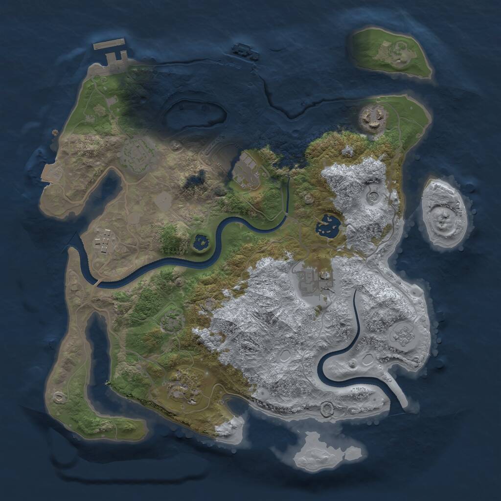 Rust Map: Procedural Map, Size: 3200, Seed: 2682549, 13 Monuments