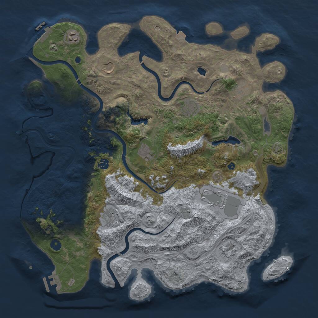 Rust Map: Procedural Map, Size: 4310, Seed: 50000, 16 Monuments