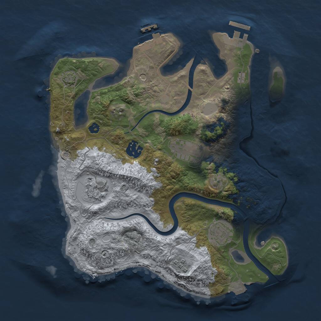 Rust Map: Procedural Map, Size: 3000, Seed: 26552788, 10 Monuments