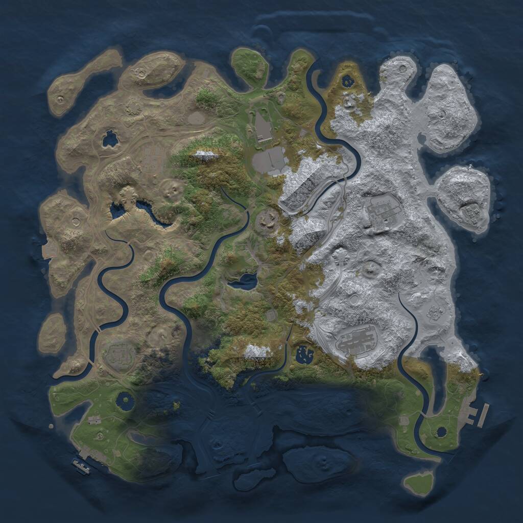 Rust Map: Procedural Map, Size: 4250, Seed: 1924970604, 14 Monuments