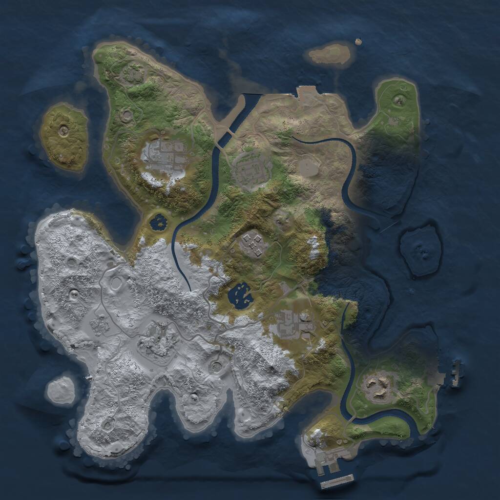 Rust Map: Procedural Map, Size: 3000, Seed: 999420999, 13 Monuments