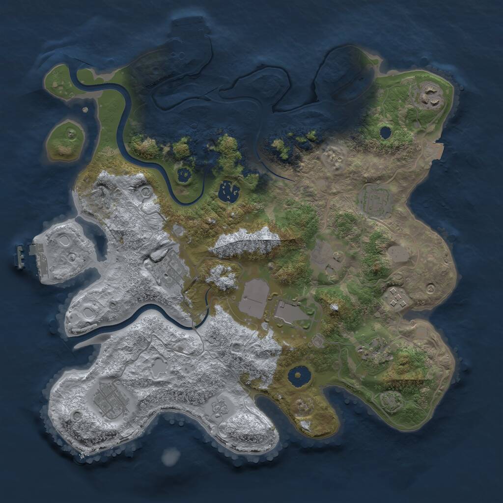 Rust Map: Procedural Map, Size: 3500, Seed: 653582280, 15 Monuments