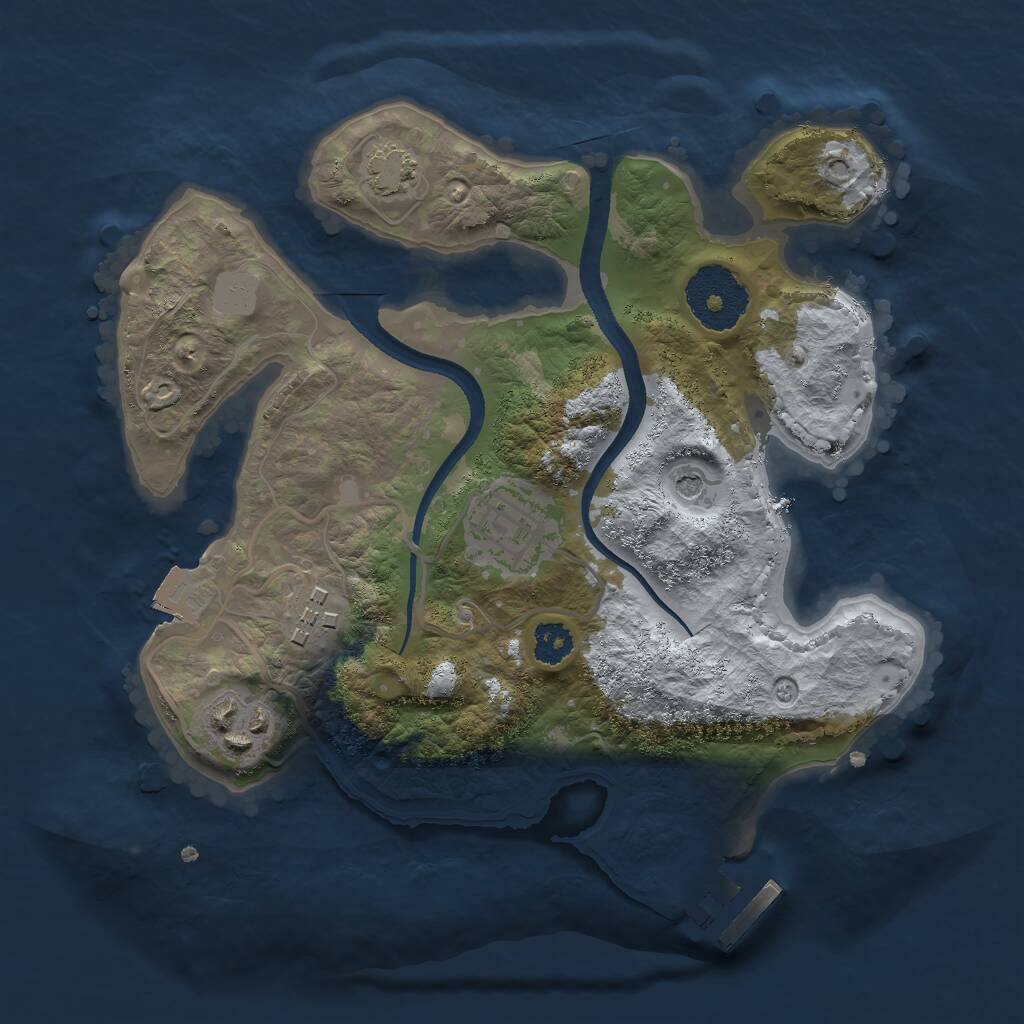 Rust Map: Procedural Map, Size: 2500, Seed: 1723699675, 7 Monuments