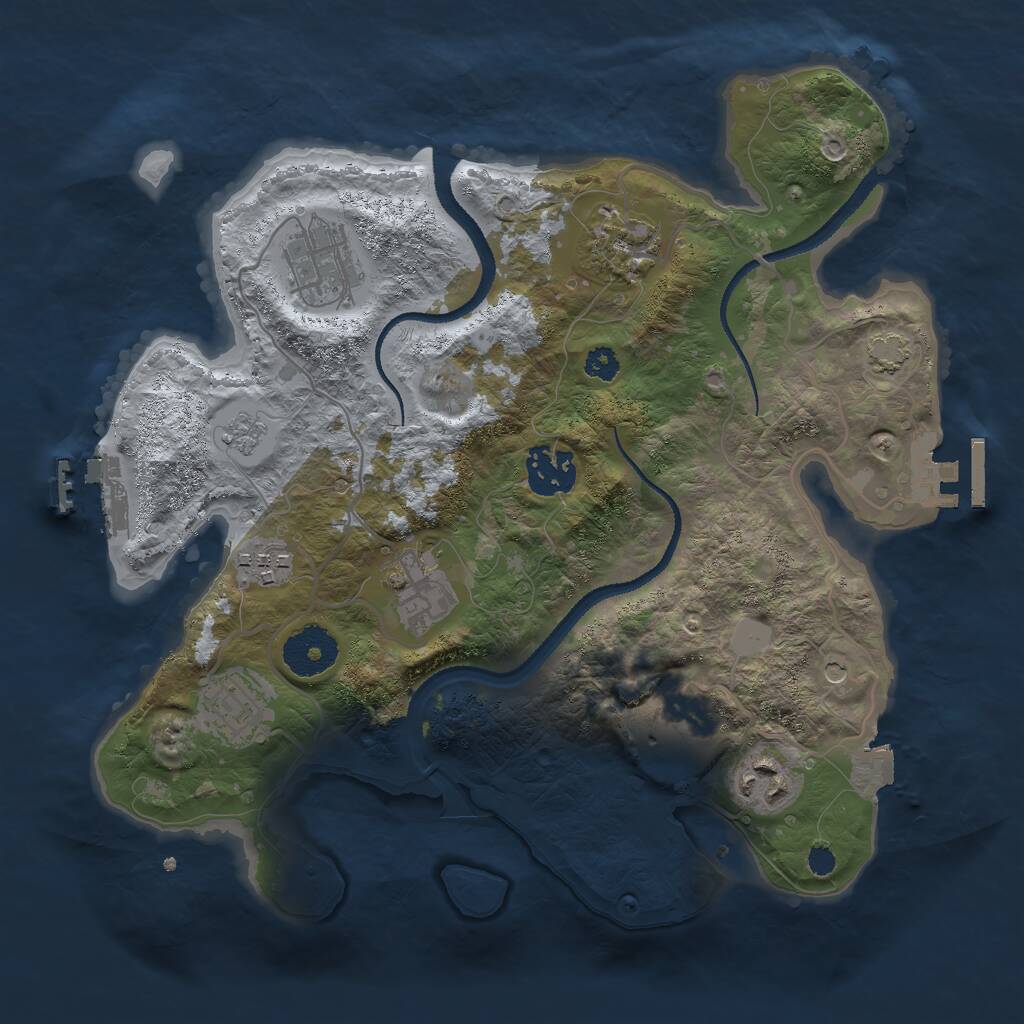 Rust Map: Procedural Map, Size: 3000, Seed: 52125, 14 Monuments