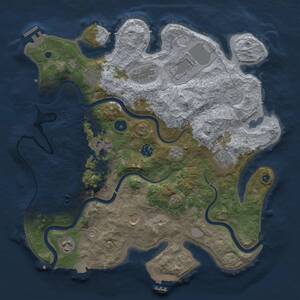Thumbnail Rust Map: Procedural Map, Size: 3750, Seed: 1966445537, 15 Monuments