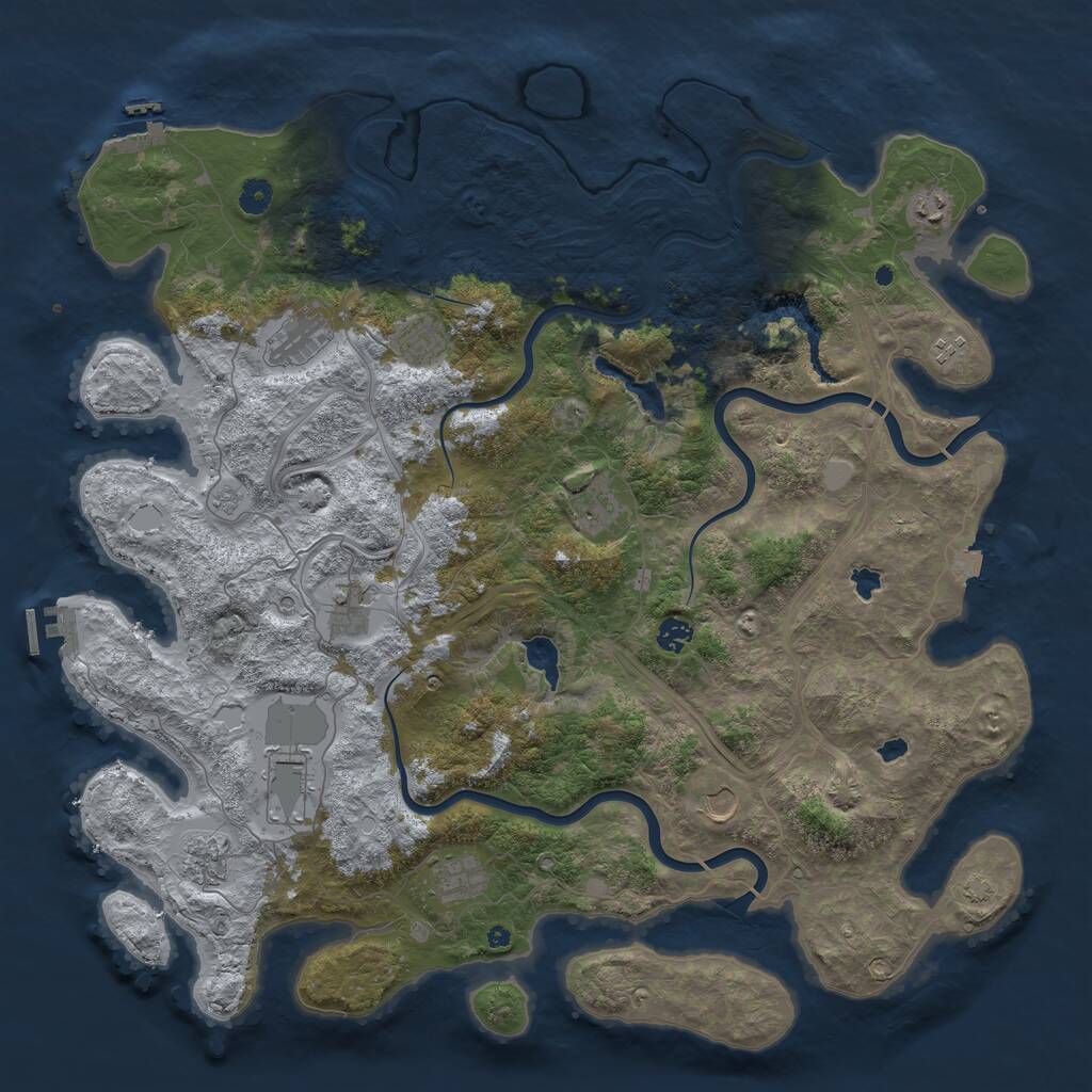 Rust Map: Procedural Map, Size: 4750, Seed: 962303604, 17 Monuments