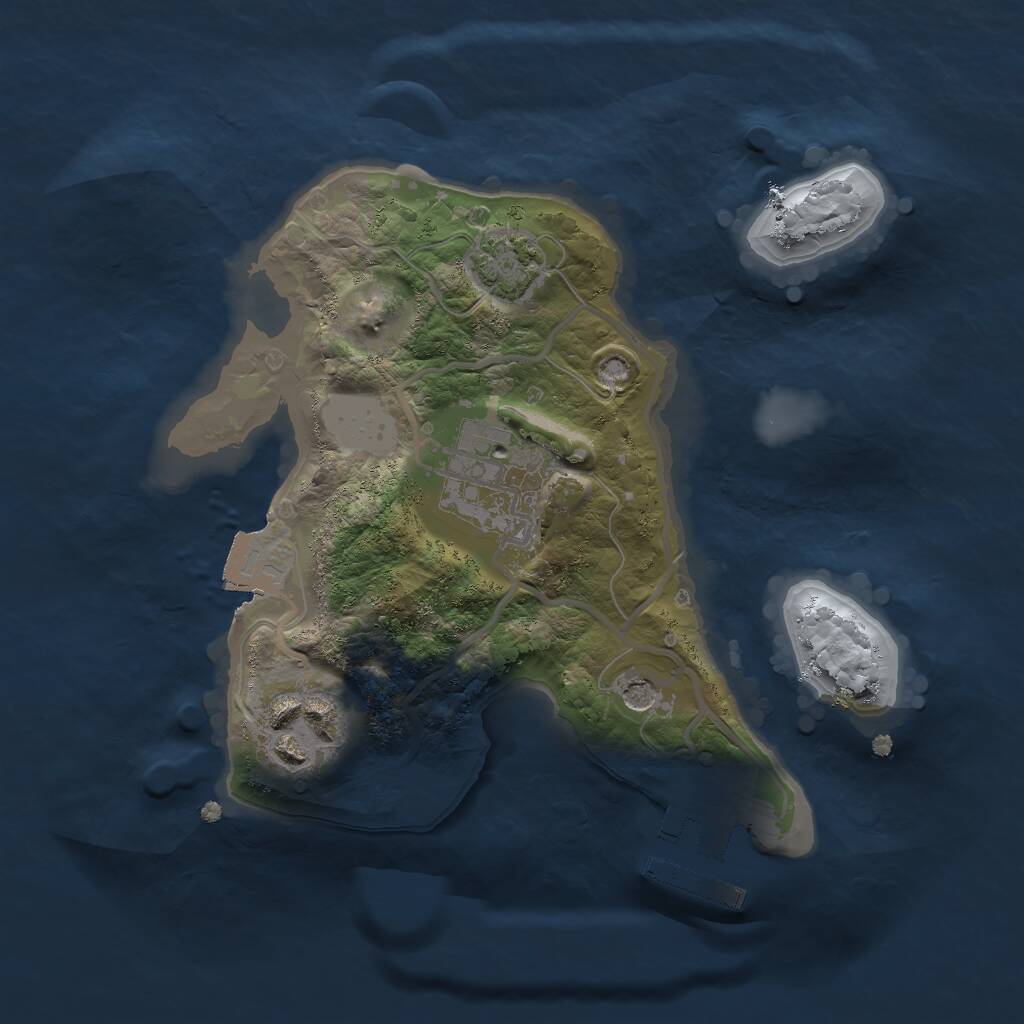 Rust Map: Procedural Map, Size: 2000, Seed: 15675, 6 Monuments
