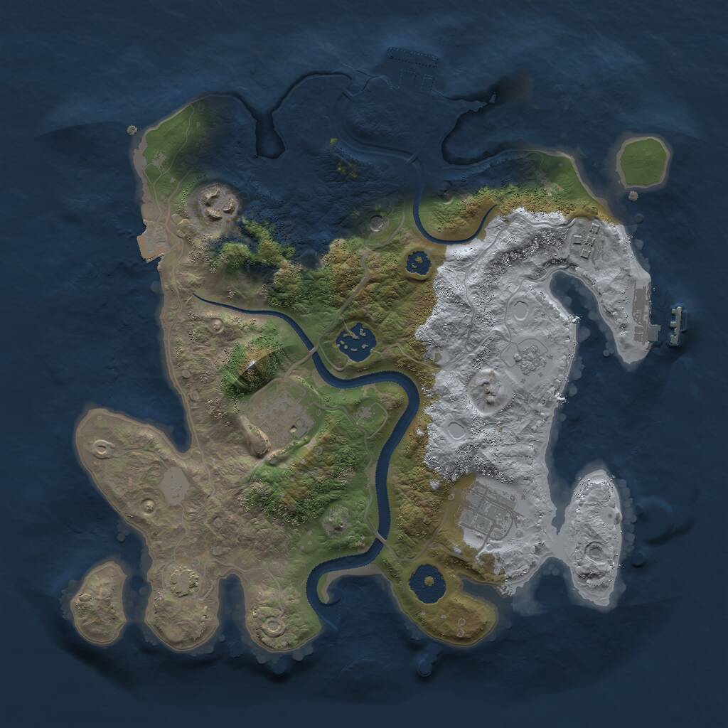Rust Map: Procedural Map, Size: 3000, Seed: 555111222, 11 Monuments