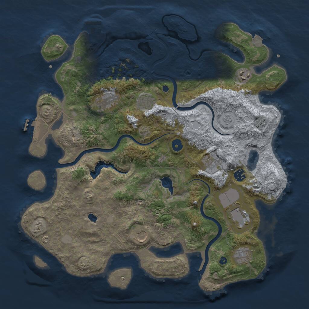Rust Map: Procedural Map, Size: 4000, Seed: 1697573185, 15 Monuments