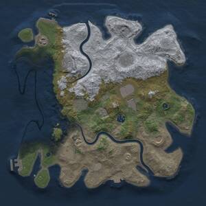 Thumbnail Rust Map: Procedural Map, Size: 3750, Seed: 346987667, 15 Monuments