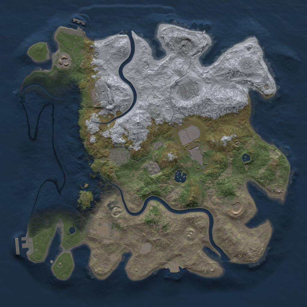 Rust Map: Procedural Map, Size: 3750, Seed: 346987667, 15 Monuments
