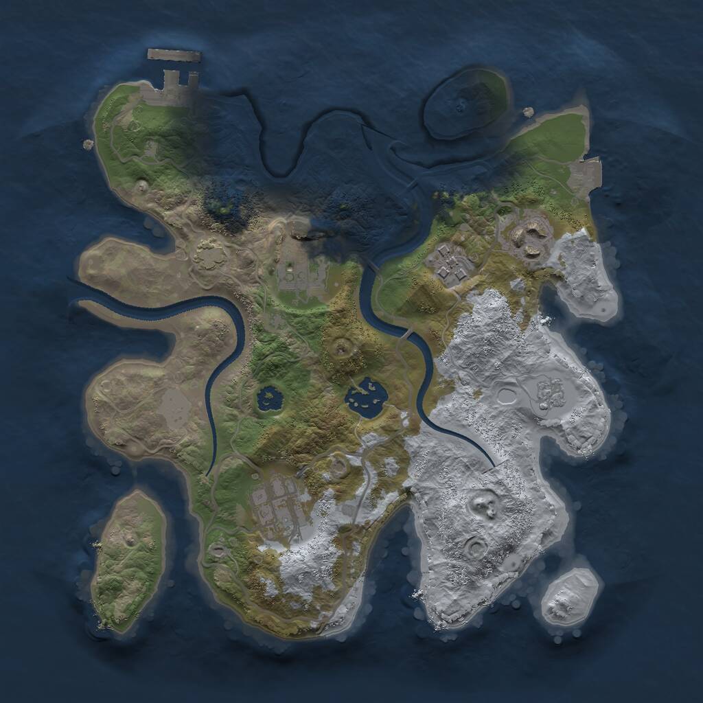 Rust Map: Procedural Map, Size: 2700, Seed: 62346, 9 Monuments