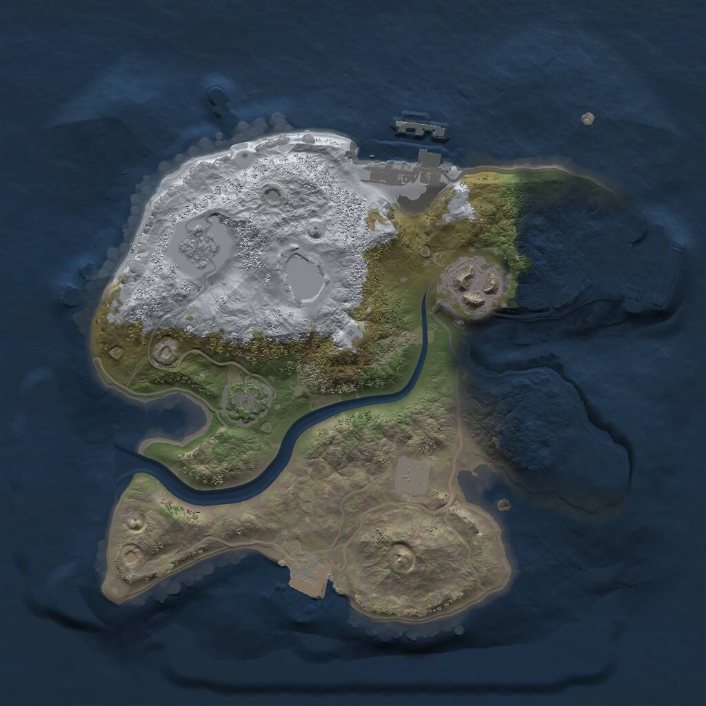 Rust Map: Procedural Map, Size: 2200, Seed: 1736041633, 6 Monuments