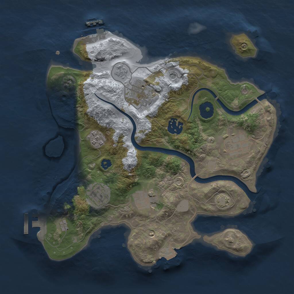 Rust Map: Procedural Map, Size: 2800, Seed: 1040147411, 12 Monuments