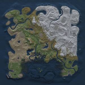Thumbnail Rust Map: Procedural Map, Size: 4500, Seed: 47231, 16 Monuments