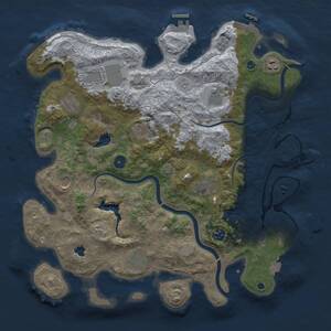 Thumbnail Rust Map: Procedural Map, Size: 4000, Seed: 858158771, 16 Monuments