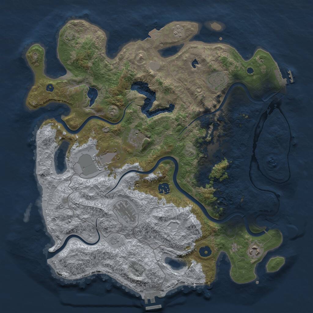 Rust Map: Procedural Map, Size: 4000, Seed: 26552788, 14 Monuments
