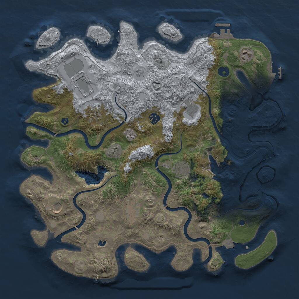 Rust Map: Procedural Map, Size: 4100, Seed: 7617477, 15 Monuments