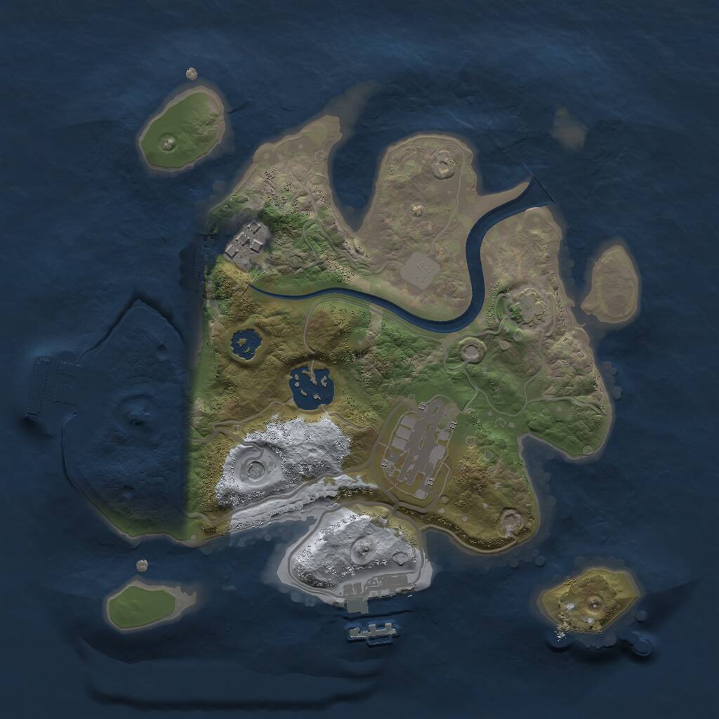 Rust Map: Procedural Map, Size: 2400, Seed: 67676, 8 Monuments