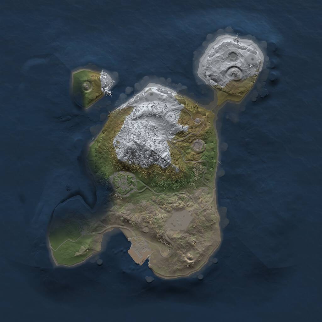 Rust Map: Procedural Map, Size: 1899, Seed: 1, 2 Monuments