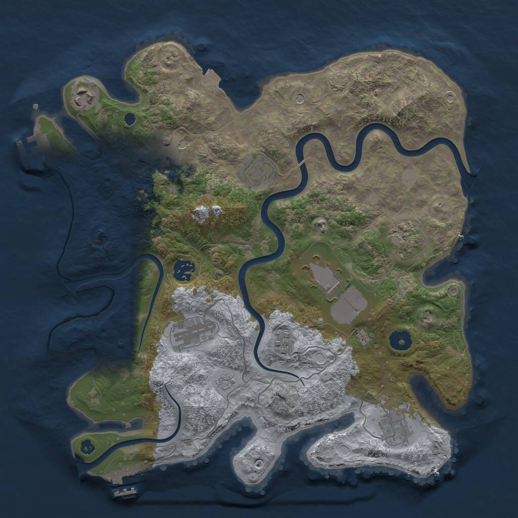 Rust Map: Procedural Map, Size: 3600, Seed: 1521489270, 15 Monuments