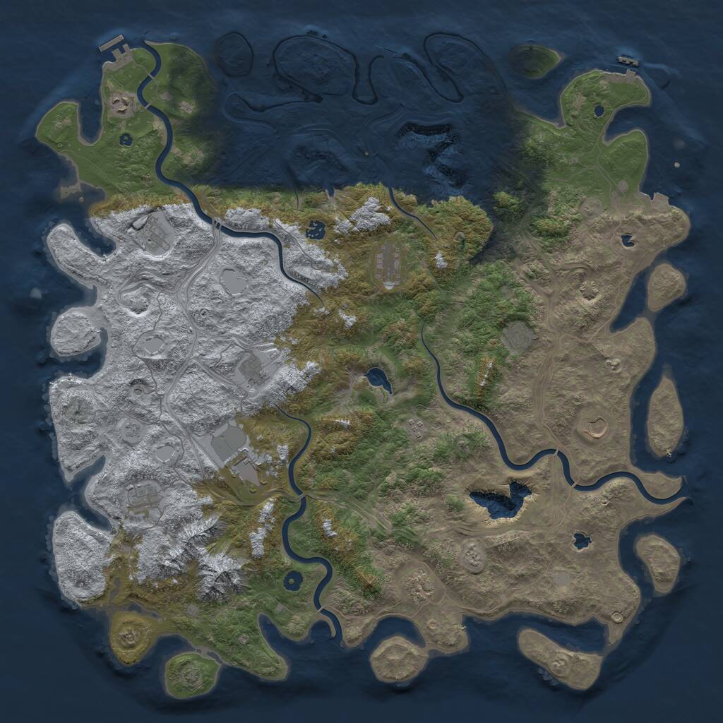 Rust Map: Procedural Map, Size: 5500, Seed: 1195734361, 17 Monuments