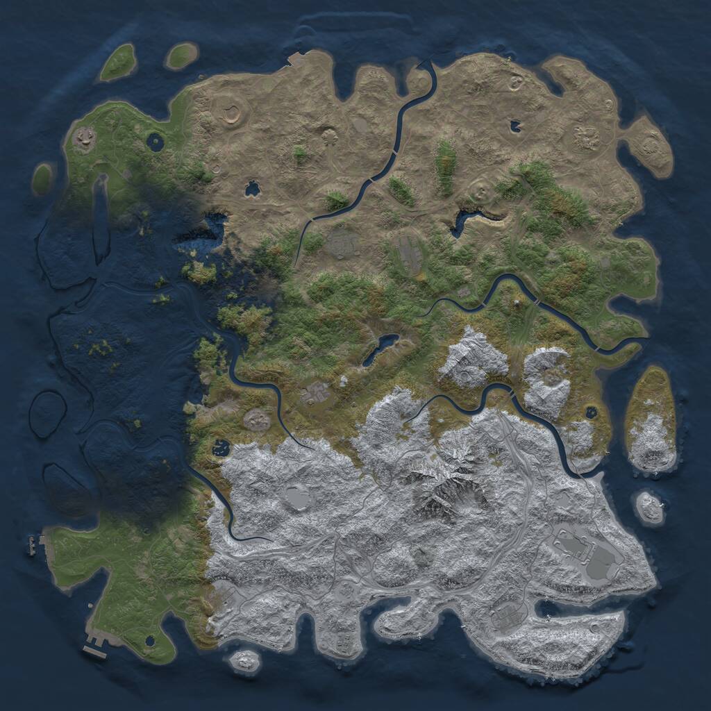 Rust Map: Procedural Map, Size: 6000, Seed: 1859840925, 17 Monuments