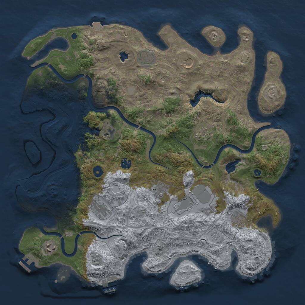 Rust Map: Procedural Map, Size: 4250, Seed: 1800794145, 17 Monuments